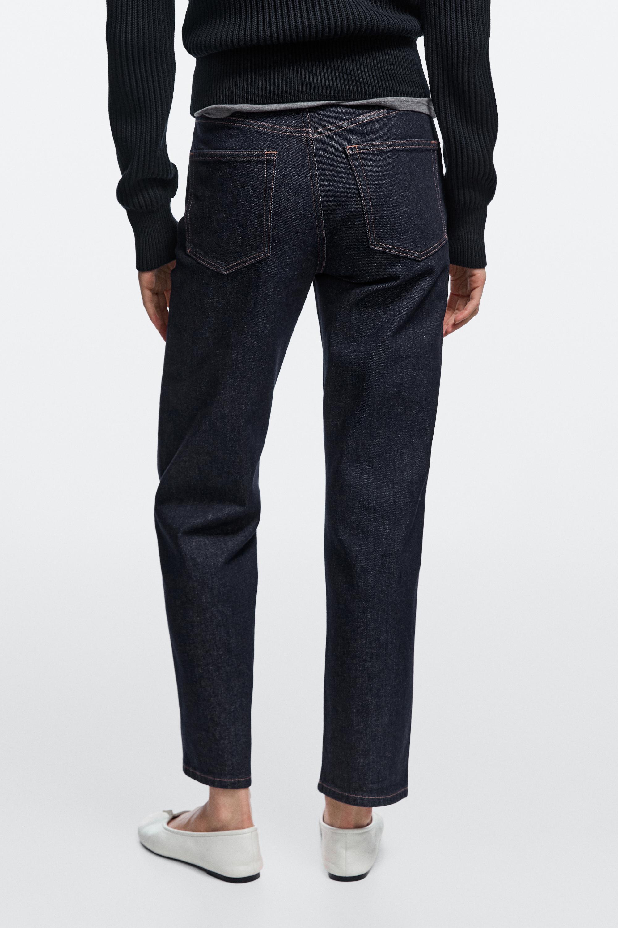 Jean straight cropped taille haute